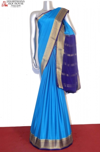 Contrast Classic Pure Mysore Crepe Silk Saree
